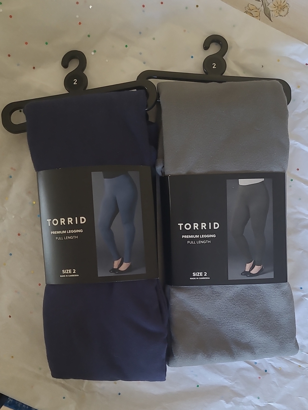 Two Pair Torrid Premium Full-Length Leggings - Navy & Gray